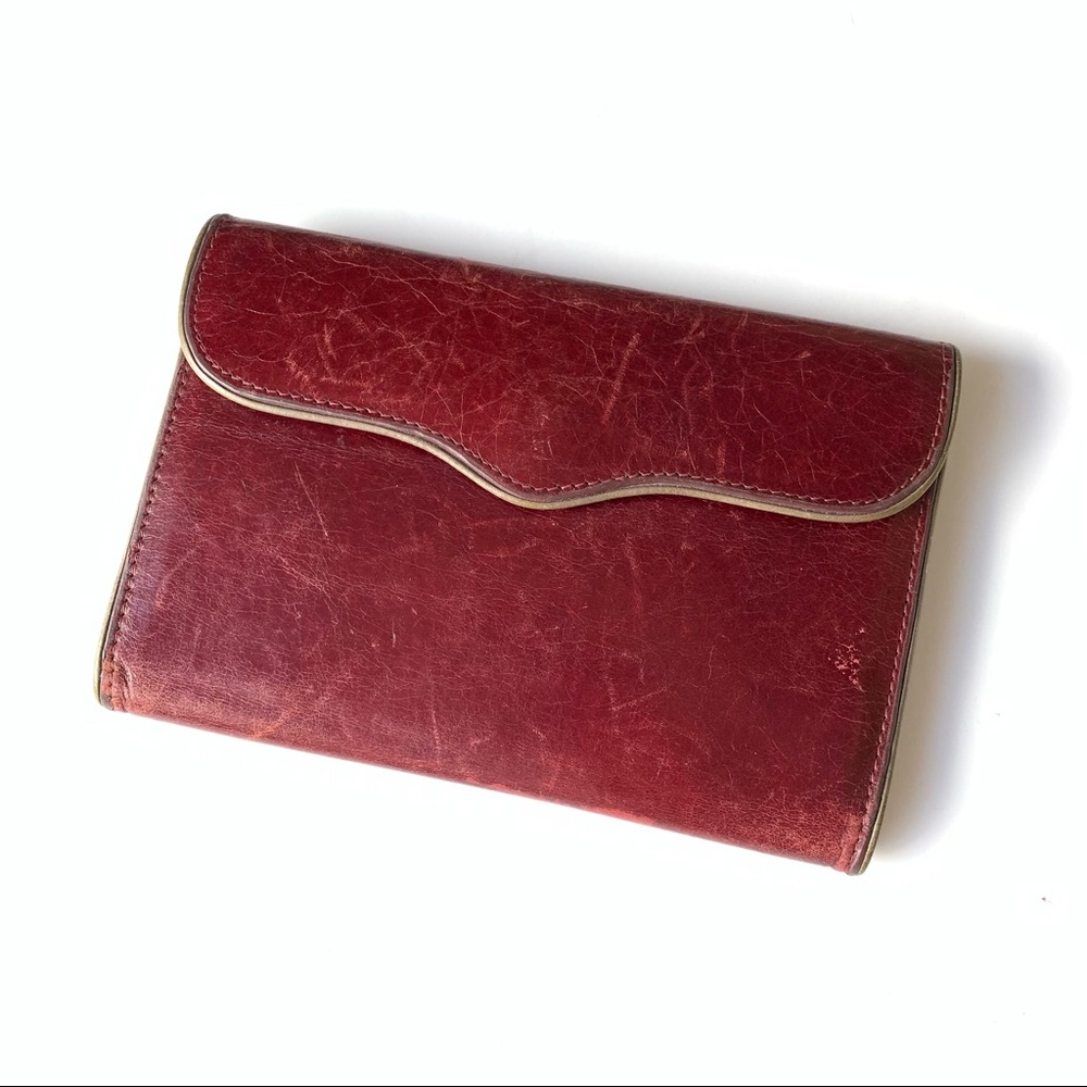 Rebecca Minkoff Passport Leather Wallet Burgundy Wine Maroon